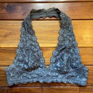 Intimately Free People Gray Lace Halter Bralette XS